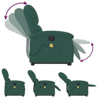 Sta-op-massagestoel verstelbaar fluweel donkergroen 7