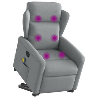 Sta-op-massagestoel verstelbaar stof lichtgrijs 3