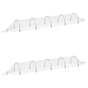 Kweektunnels 2 st 1,5x5 m glasvezel en polypropeen 2