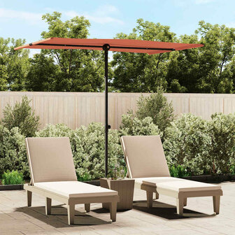 Parasol met aluminium paal 2x1,5 m terracottakleurig 1
