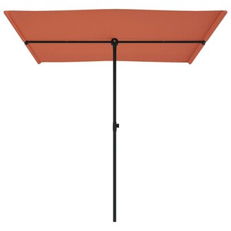 Parasol met aluminium paal 2x1,5 m terracottakleurig 4