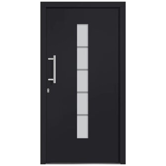 Voordeur 100x200 cm aluminium en PVC antraciet 3