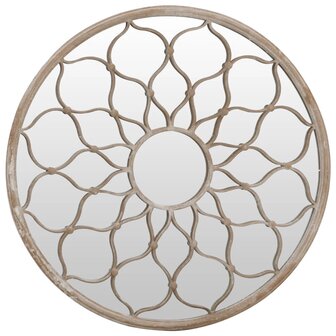 Tuinspiegel rond 60x3 cm ijzer zandkleurig 2