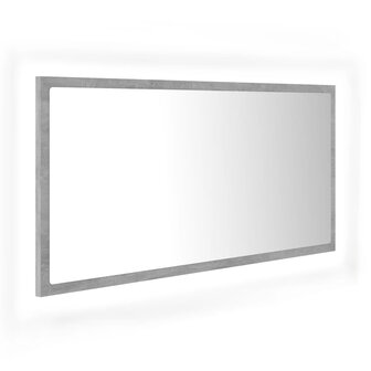 Badkamerspiegel LED 90x8,5x37 cm acryl betongrijs 2