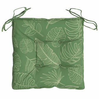 Stoelkussens 2 st bladpatroon 40x40x7 cm stof 6