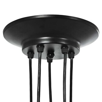 Hanglamp met 5 lamphouders E27 metaal zwart 8