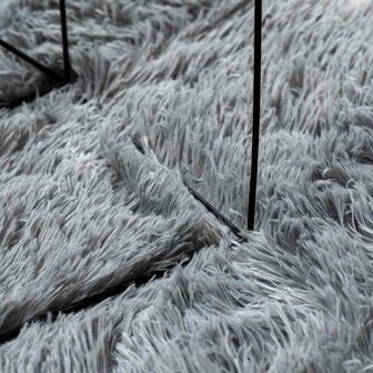 Hoogpolig vloerkleed NAVARRA 120x120 cm polyester lichtgrijs 7