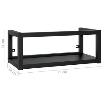 Wastafelframe wandgemonteerd 79x38x31 cm ijzer zwart 7