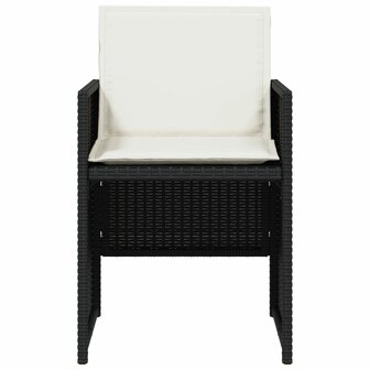5-delige Tuinset met kussens poly rattan zwart 5