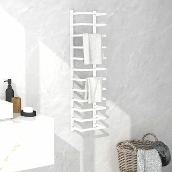 Handdoekenrek 24x12x96 cm staal wit 1