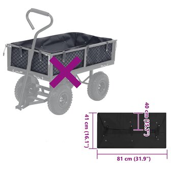Tuinwagenvoering 81x41x40 cm stof zwart 3
