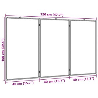 Whiteboard magnetisch inklapbaar 120x100x1,7 cm aluminium 7