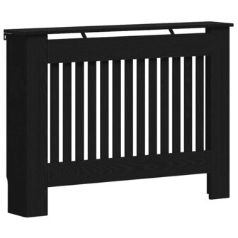 Radiatorafdekking Zwart Eiken 112 x 19 x 81,5 cm Bewerkt hout 2