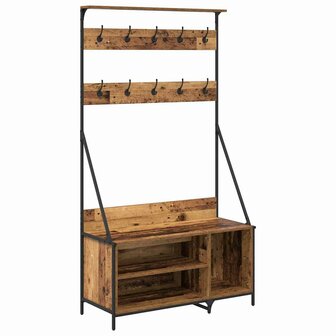 Kledingrek met plank Oud Hout 100 x 41 x 184 cm Bewerkt hout 2