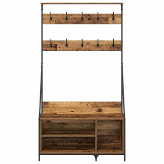 Kledingrek met plank Oud Hout 100 x 41 x 184 cm Bewerkt hout 5