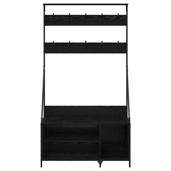 Kledingrek met plank Zwart Eiken 100 x 41 x 184 cm Bewerkt hout 5