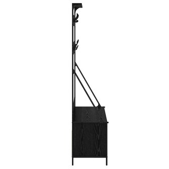 Kledingrek met plank Zwart Eiken 100 x 41 x 184 cm Bewerkt hout 6
