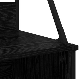 Kledingrek met plank Zwart Eiken 100 x 41 x 184 cm Bewerkt hout 8