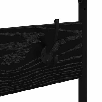 Kledingrek met plank Zwart Eiken 100 x 41 x 184 cm Bewerkt hout 9