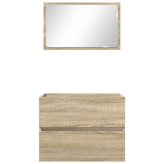 Badkamermeubelset met lade met opslag Sonoma Eiken Bewerkt hout 8