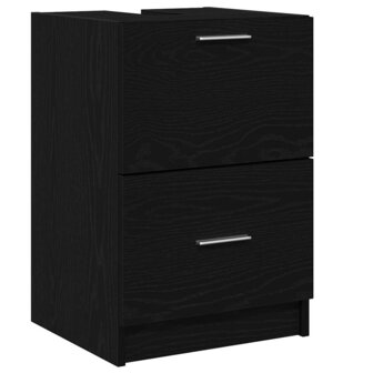 Badkamerkast met lade Zwart Eiken 40 x 37 x 59 cm Bewerkt hout 2