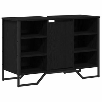Badkamerkast Zwart Eiken 91 x 35 x 60 cm Bewerkt hout 2