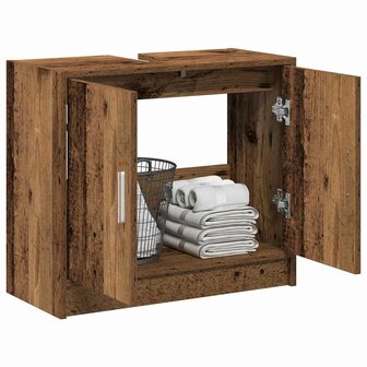 Badkamerkast met opslag Oud Hout 63 x 29 x 55 cm Bewerkt hout 3