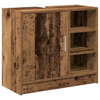 Badkamerkast met plank Oud Hout 63 x 29 x 55 cm Bewerkt hout 2