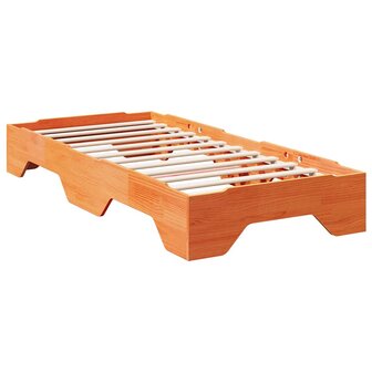 Bedframe zonder matras stapelbaar wasbruin 90x190 cm hout 3