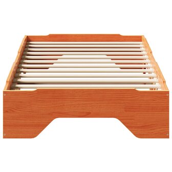 Bedframe zonder matras stapelbaar wasbruin 90x190 cm hout 5