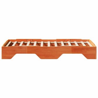Bedframe zonder matras stapelbaar wasbruin 90x190 cm hout 6