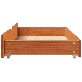 Bedlades 2 st 90x55x17 massief grenenhout wasbruin 5