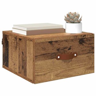 Wandkastje Oud Hout 35 x 35 x 20 cm Bewerkt hout 3