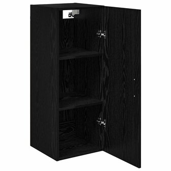 Wandkast Zwart Eiken 34,5 x 34 x 90 cm Bewerkt hout 5