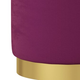 Hocker met opbergruimte rond fluweel 31 x 37 cm paars 4