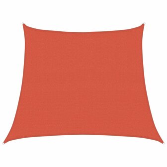 Zonnezeil 160 g/m&sup2; trapezium 3/4x3 m HDPE terracottakleurig 2