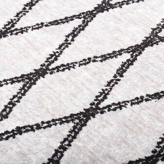 Vloerkleed wasbaar anti-slip 80x150 cm zwart en wit 3