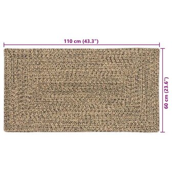 Tapijt Naturel en zwart 60 x 110 cm Jute 9