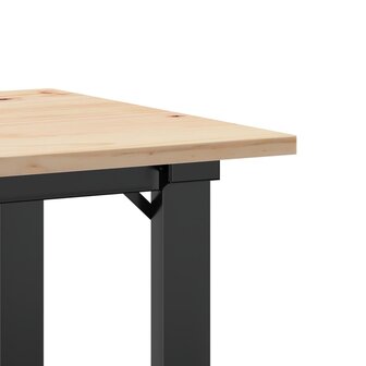 Eettafel O-frame 50x50x75 cm massief grenenhout en staal 7