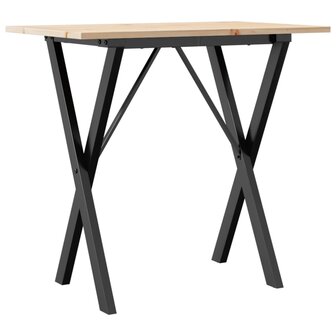 Eettafel X-frame 80x50x75 cm massief grenenhout en staal 2