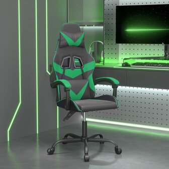 Gamestoel draaibaar kunstleer zwart en groen 1