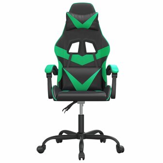 Gamestoel draaibaar kunstleer zwart en groen 3