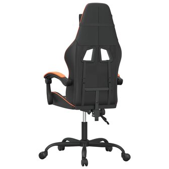 Gamestoel draaibaar kunstleer zwart en oranje 5