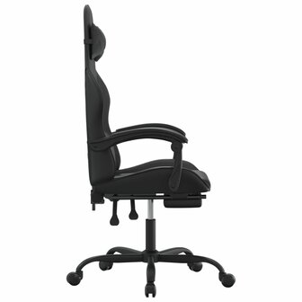 gamestoel draaibaar met voetensteun kunstleer zwart 4