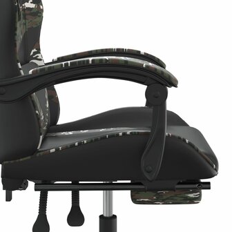 gamestoel draaibaar met voetensteun kunstleer zwart&amp;camouflage 8