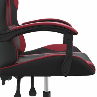 Gamestoel draaibaar kunstleer zwart en wijnrood 7