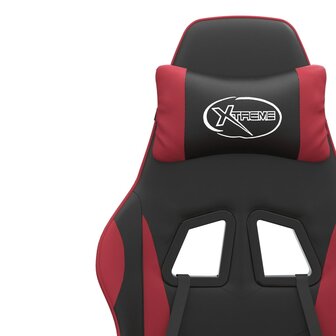 Gamestoel draaibaar kunstleer zwart en wijnrood 9