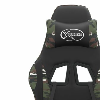 Gamestoel draaibaar kunstleer zwart en camouflage 9