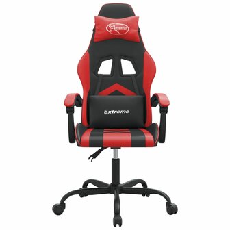 Gamestoel draaibaar kunstleer zwart en rood 3