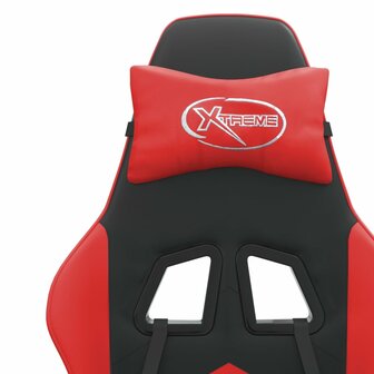 Gamestoel draaibaar kunstleer zwart en rood 9